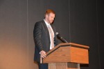 Banquet & Mixer<br />Chris Unsworth '12 S brings greetings from the University Alumni Association
